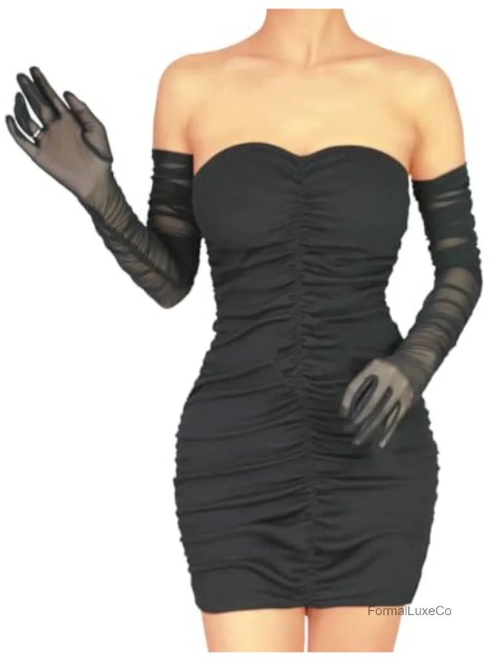 Mesh Tulle Super Long Opera Gloves Sheer Dance Costume Gloves